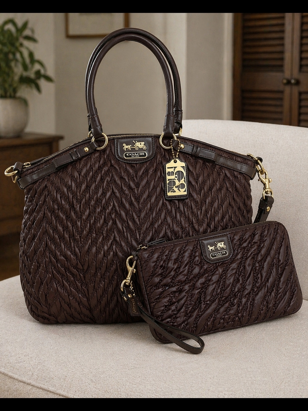 Coach 70th Anniversary Limited Edition- Madison Quilted Chevron Set